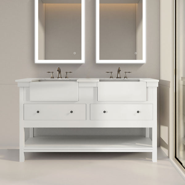Marcel Double Bathroom Vanity- white
