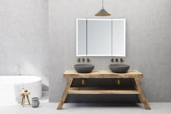 the Stella Trifold Lighted Bathroom Vanity Mirror – Modern Mirrors