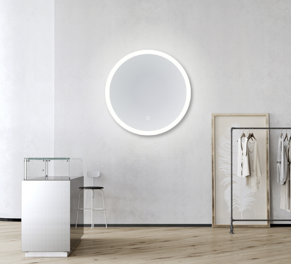 the Luna Round Lighted Bathroom Vanity Mirror – Modern Mirrors