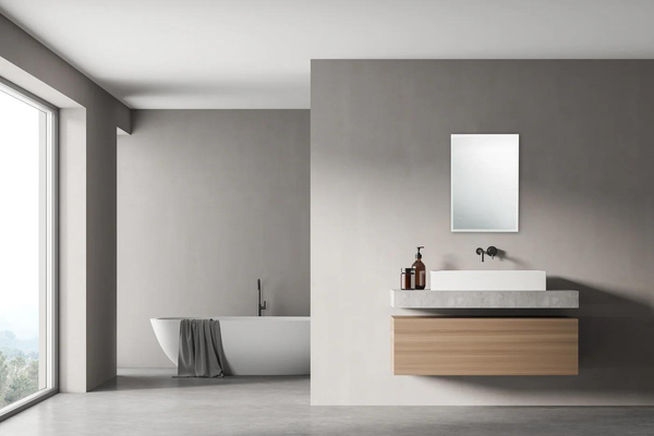 a modern bathroom styled with the Equinox Lighted Bathroom Vanity Mirror – Modern Mirrors