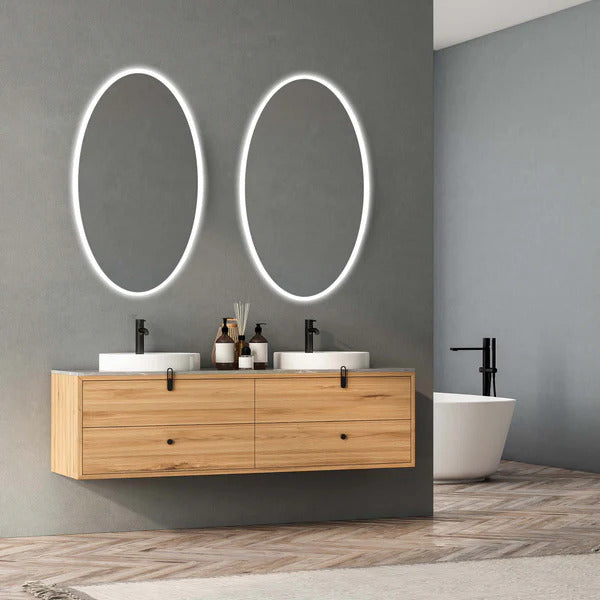 The Aurora Oval Lighted Bathroom Vanity Mirror – Modern Mirrors