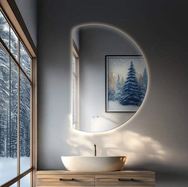 The Cassiopeia Half Round Illuminated Vanity Mirror – Modern Mirrors