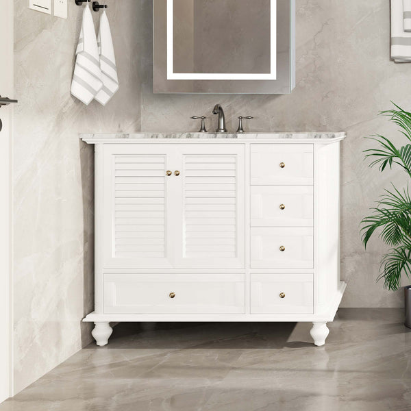 Bayard Single Wide Bathroom Vanity- white