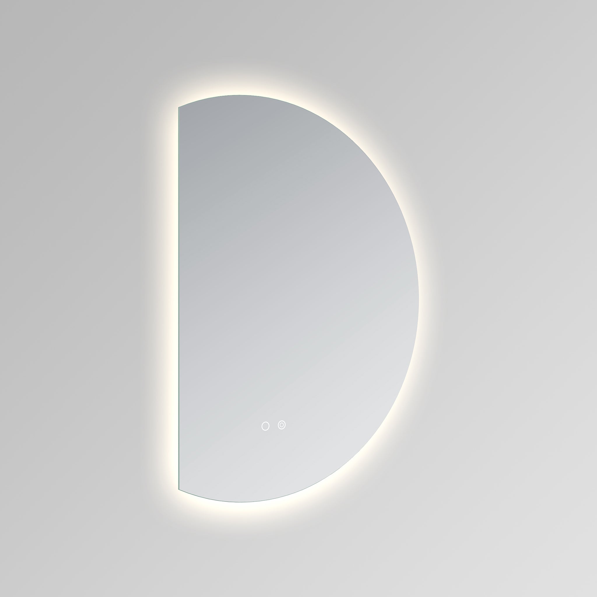 Half Mirror Rack Cassiopeia Half Round Illuminated Vanity Mirror | Modern Mirrors