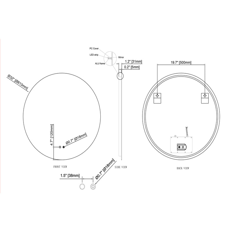 Cassiopeia Round Illuminated Vanity Mirror