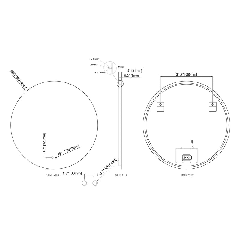 Cassiopeia Round Illuminated Vanity Mirror