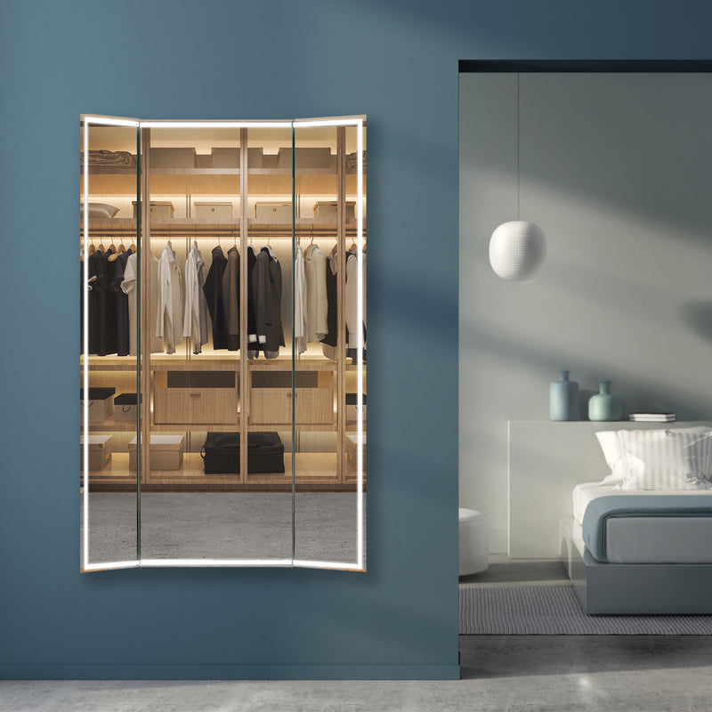 Celestia Lighted Full-Length Trifold Vanity Mirror Celestia Lighted Full-Length Trifold Vanity Mirror