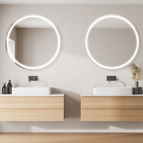 Corona Round Lighted Bathroom Vanity Mirror