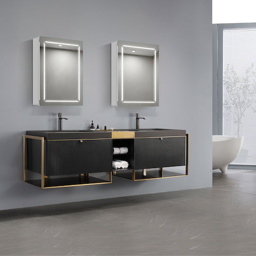 Cosmo I Conductive Hinge-Powered Illuminated Cabinet Vanity Mirror