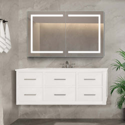 Gervais Single Extra Wide Floating Bathroom Vanity- White