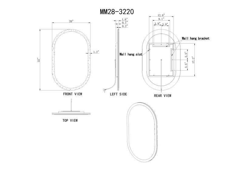 Altair Pill Illuminated Mirror