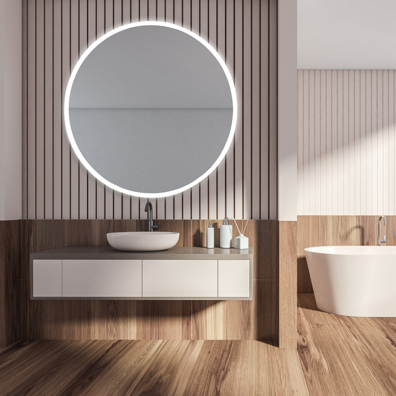 Luna Round Lighted Bathroom Vanity Mirror