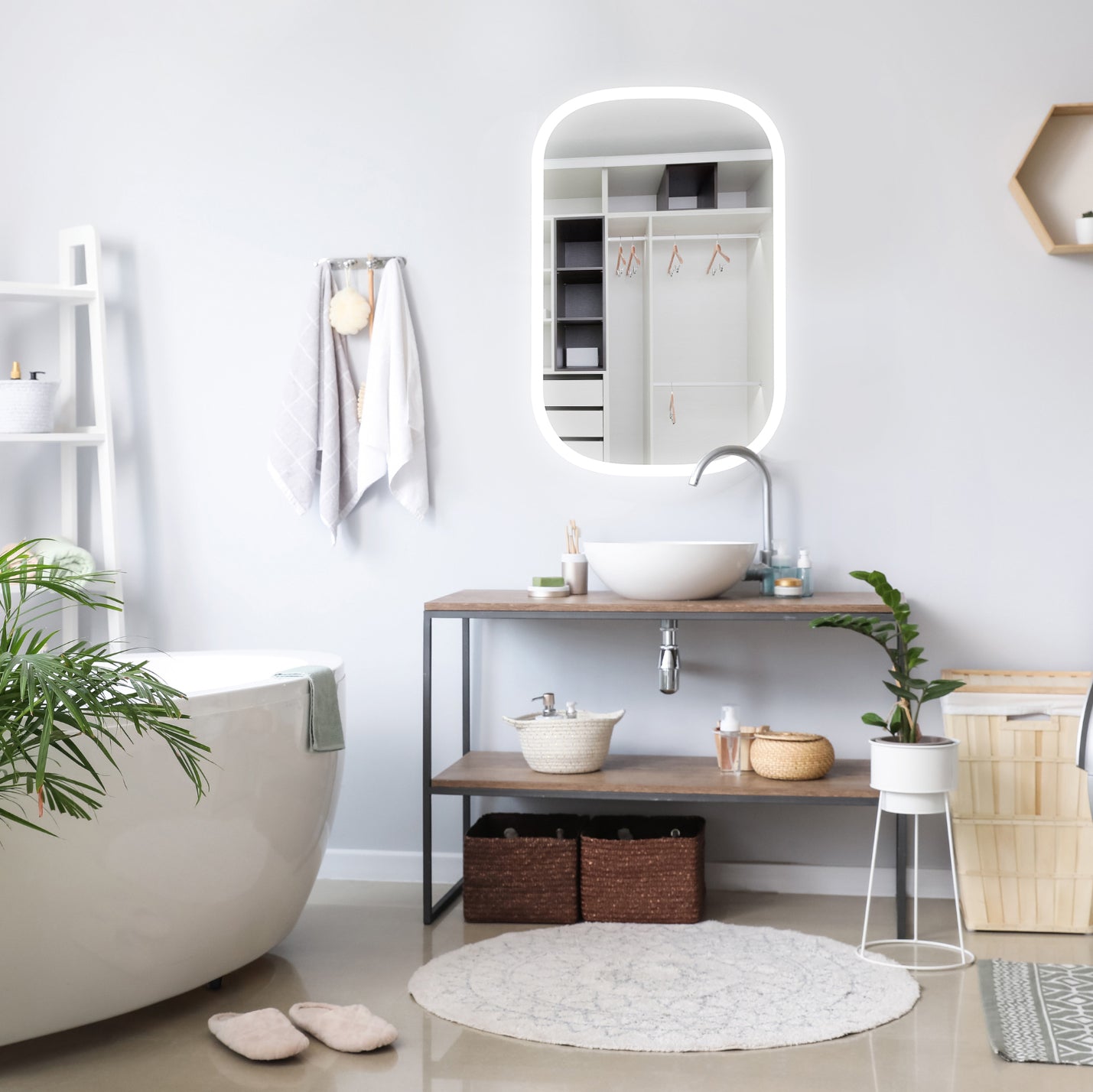 Meridian Lighted Bathroom Vanity Mirror | Modern Mirrors