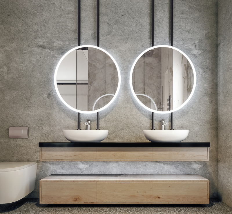 Luna Round Lighted Bathroom Vanity Mirror