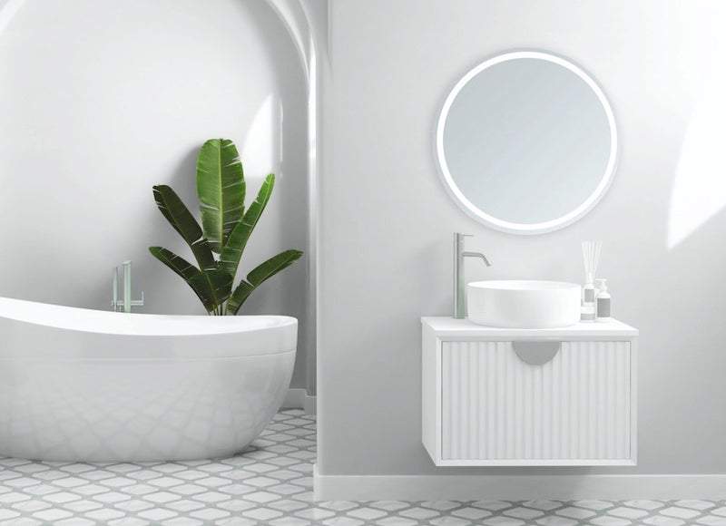Corona Round Lighted Bathroom Vanity Mirror