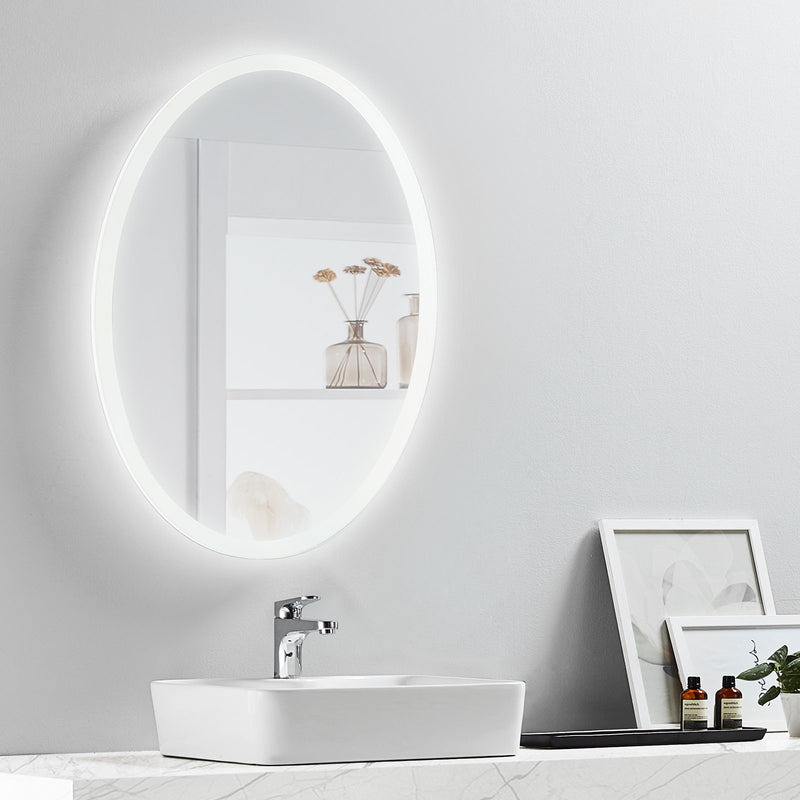 Aurora Oval Lighted Bathroom Vanity Mirror - Modern Mirrors