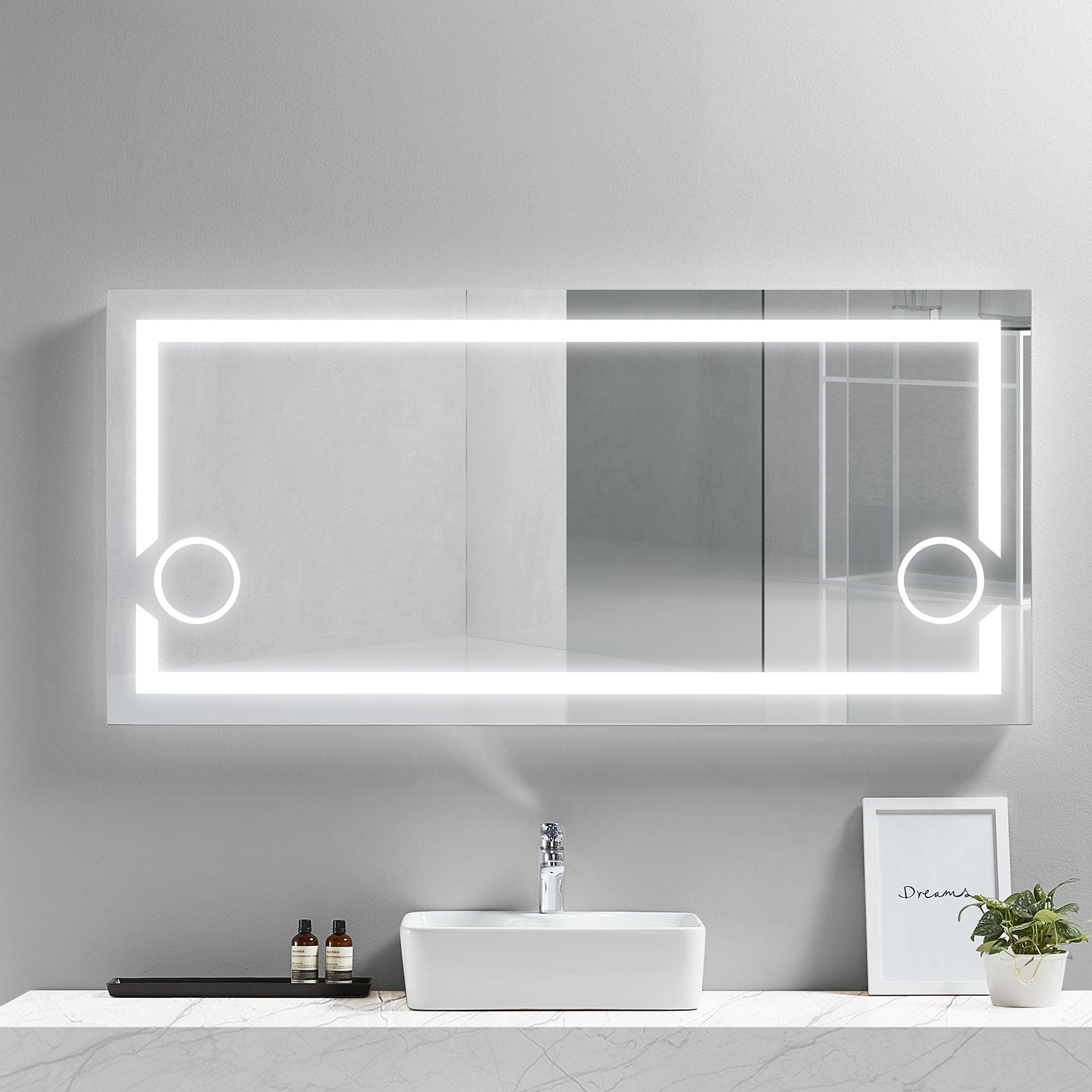Gemini Lighted Bathroom Vanity Mirror | Modern Mirrors