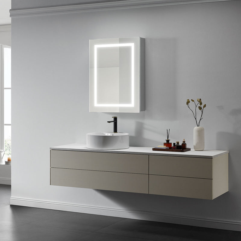 Europa I Lighted Bathroom Cabinet Vanity Mirror - Modern Mirrors