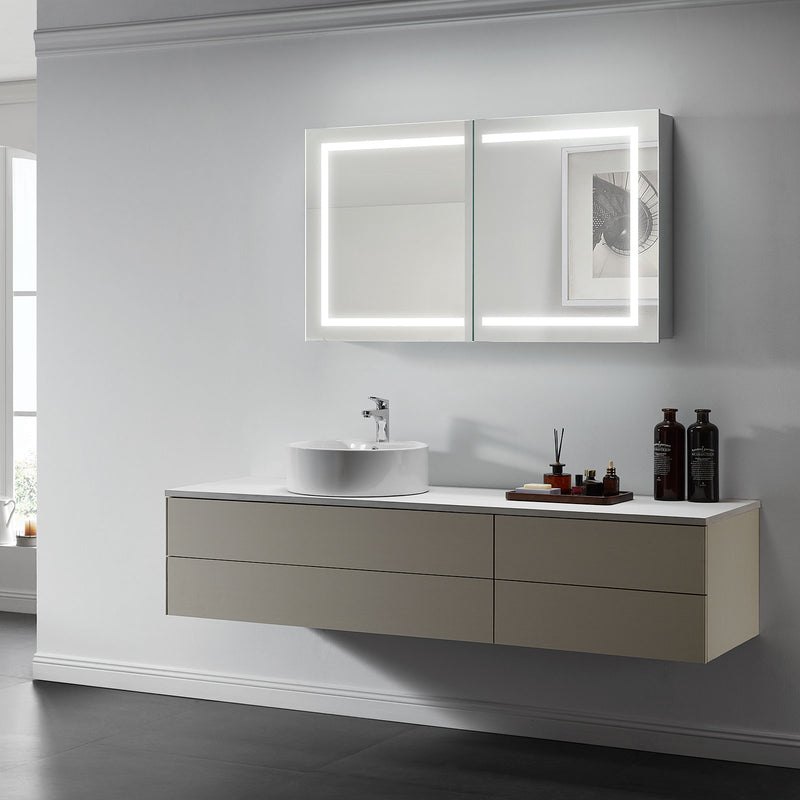 Europa II Lighted Bathroom Cabinet Vanity Mirror - Modern Mirrors