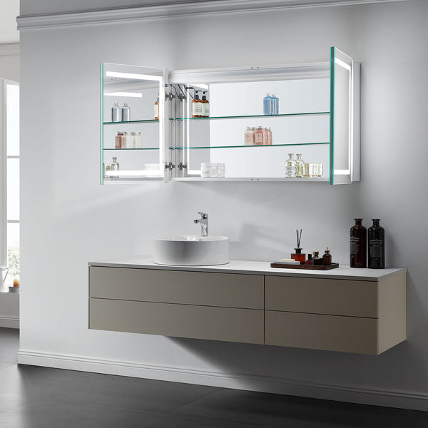 Europa II Lighted Bathroom Cabinet Vanity Mirror - Modern Mirrors