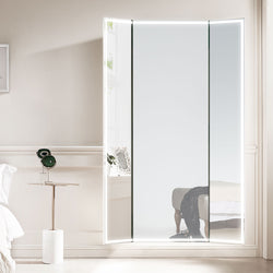 Celestia Lighted Full-Length Trifold Vanity Mirror - Modern Mirrors